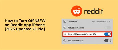 how to turn off nsfw on reddit app iphone|How to Turn Off NSFW Filter in Reddit